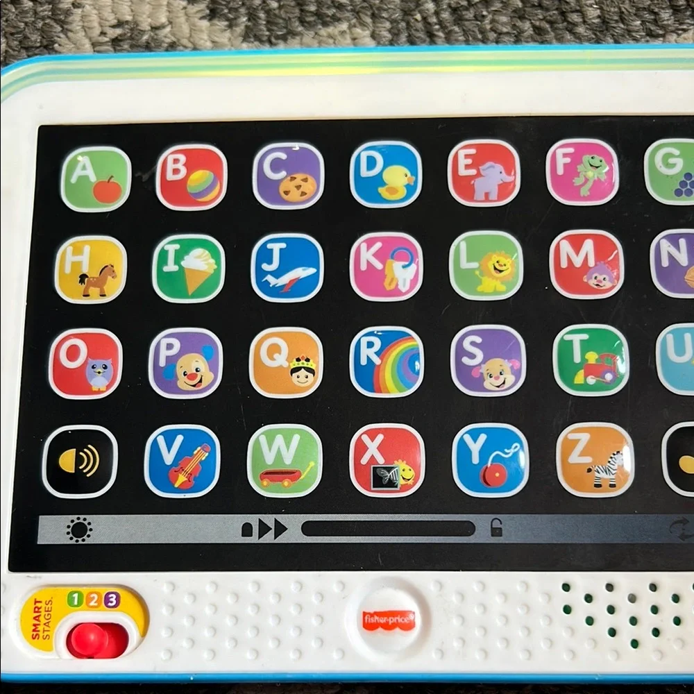 Fisher-Price Blue and White Learning Tablet with Interactive Features